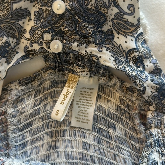 Japna Maxi Dress Smocked Sleeveless Paisley Multicolor Rayon Sleeveless Size S - Picture 5 of 5